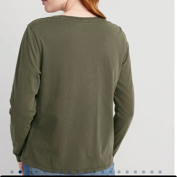 NWT OLD NAVY EveryWear Long-Sleeve T-Shirt Color: Conifer  SIZE X-LARGE - Picture 2 of 5